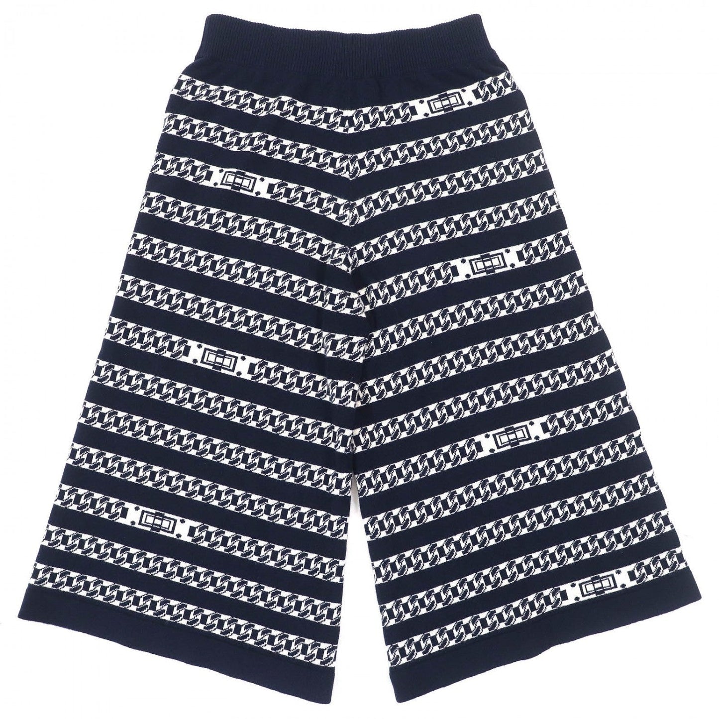 CHANEL Pants P56182K07327 cashmere Navy white 38
