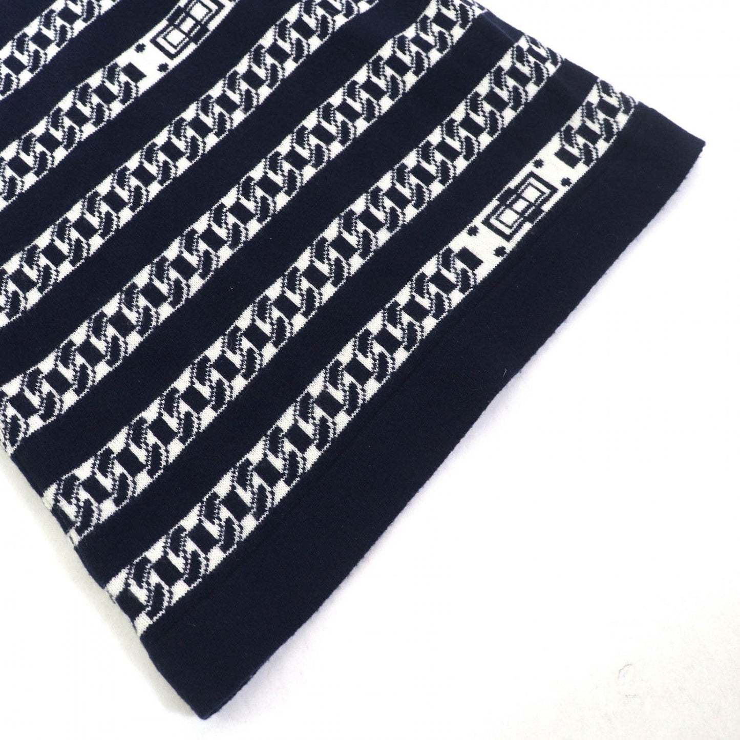 CHANEL Pants P56182K07327 cashmere Navy white 38