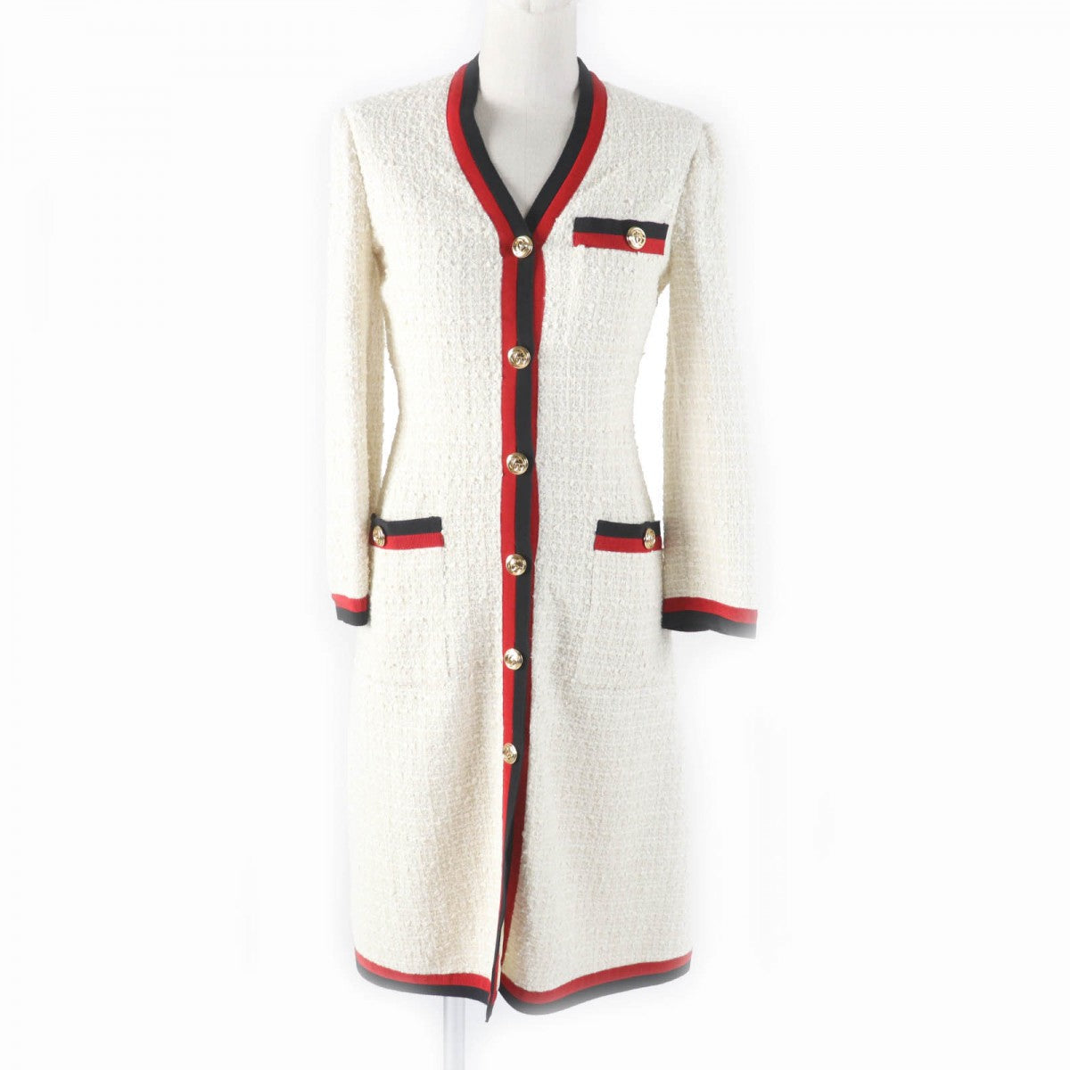 GUCCI one piece 551562 Outer material: 84% cotton, Outer material: 14% rayon, Outer material: 2% nylon, Part: 50% cotton, Part: 50% rayon off white Women 36