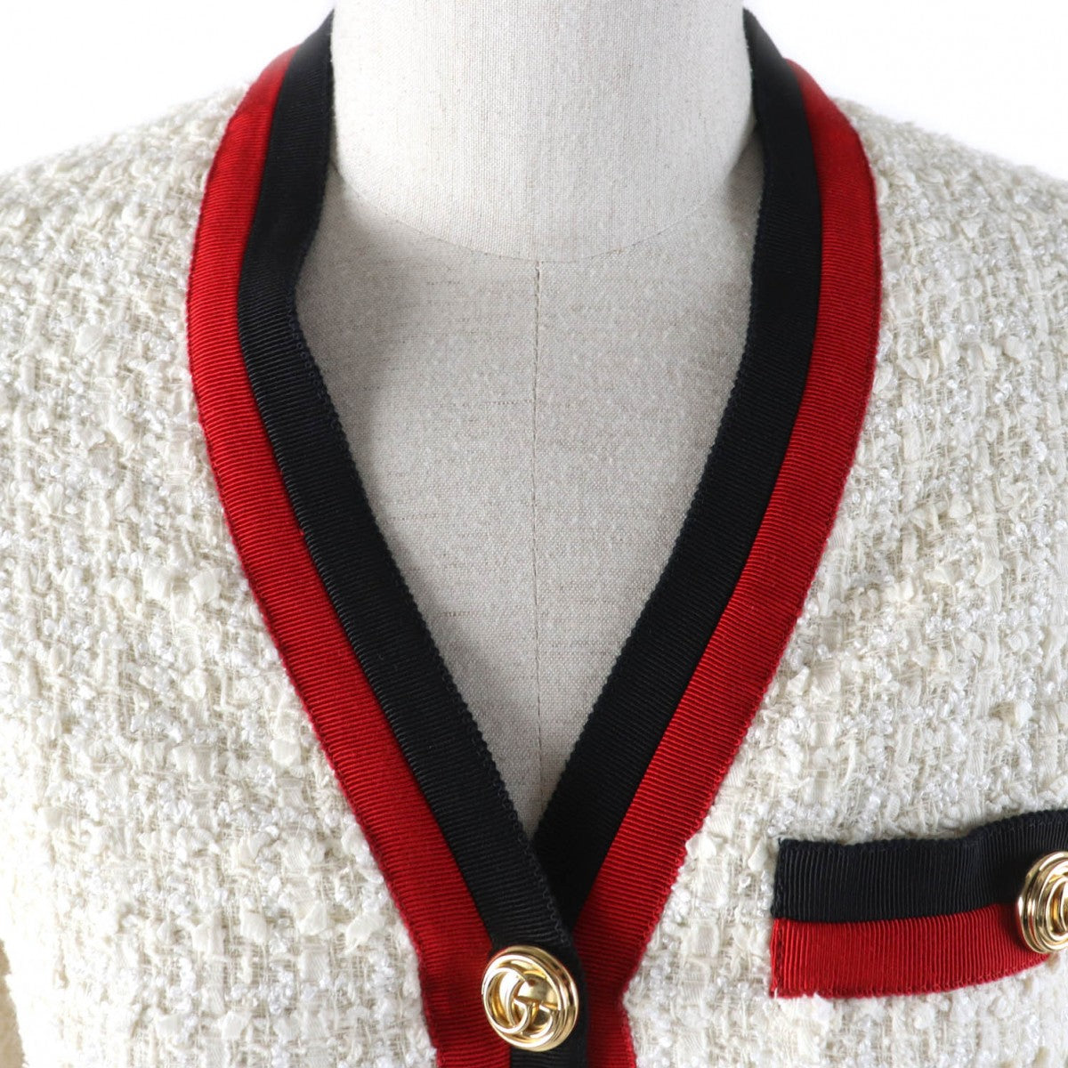 GUCCI one piece 551562 Outer material: 84% cotton, Outer material: 14% rayon, Outer material: 2% nylon, Part: 50% cotton, Part: 50% rayon off white Women 36
