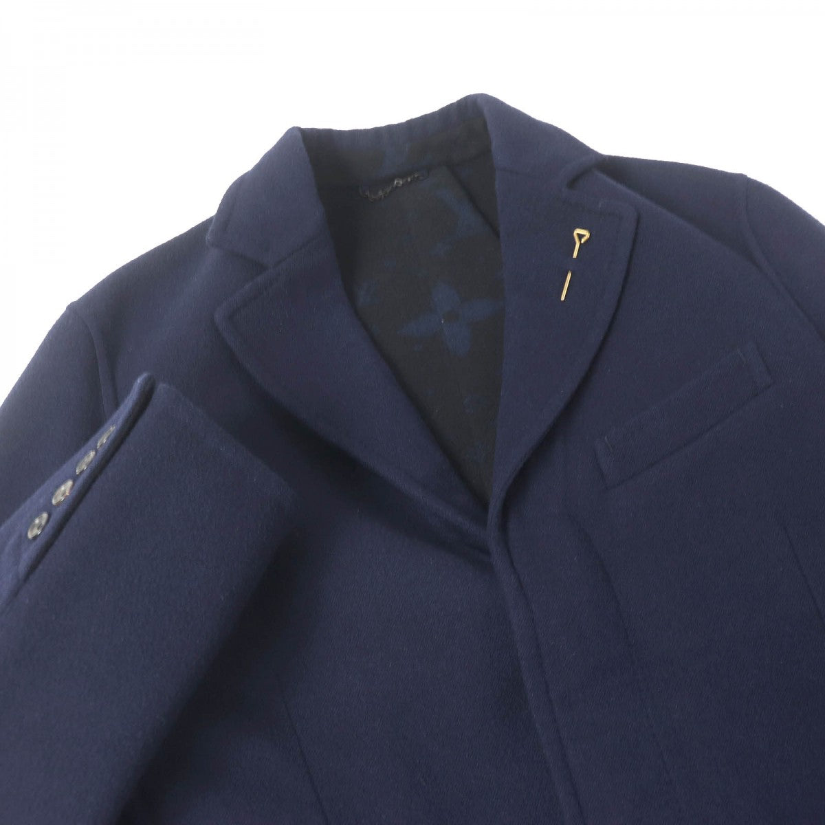 LOUIS VUITTON Chester coat Outer: 100% wool, Lining: 72% cupra, Lining: 28% cotton Navy mens 52
