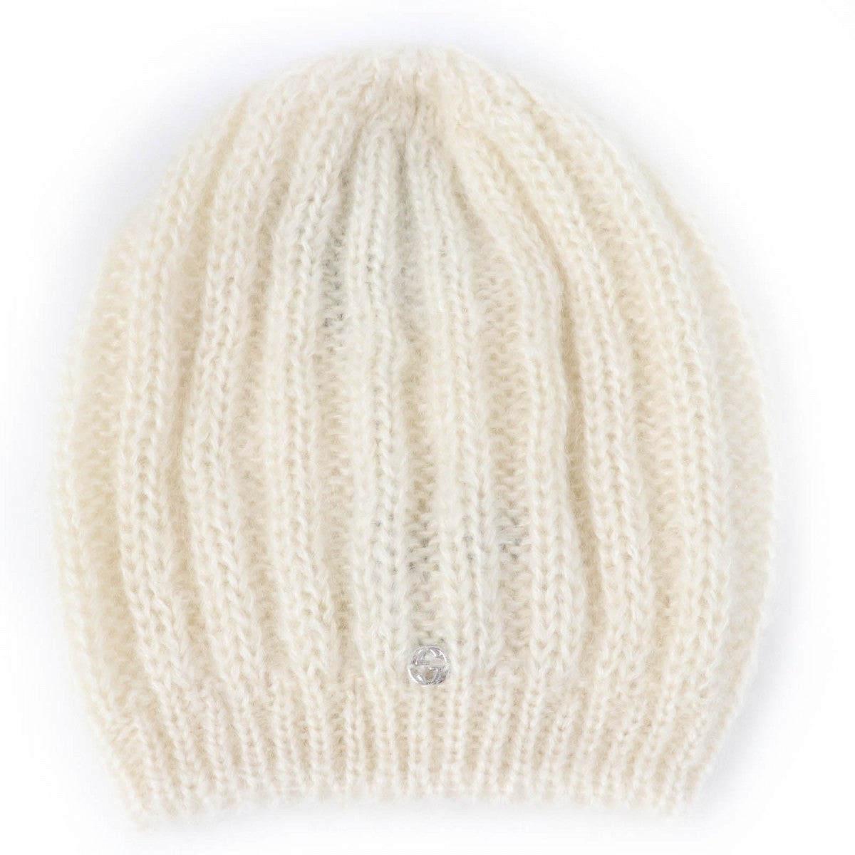 GUCCI Knit cap 331985 Main: 70% mohair, Main: 30% silk, Part: metal Ivory Women L