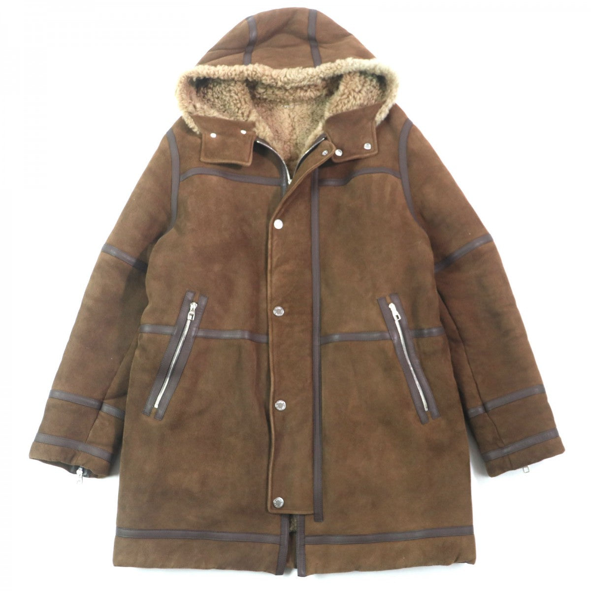 LOUIS VUITTON Mouton coat Main: Mouton, Leather part: Cowhide Brown mens 54