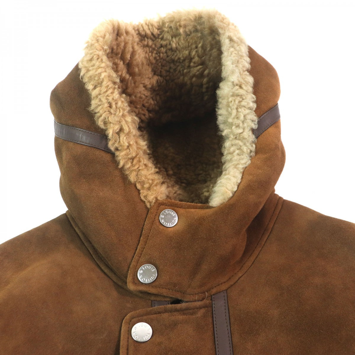 LOUIS VUITTON Mouton coat Main: Mouton, Leather part: Cowhide Brown mens 54