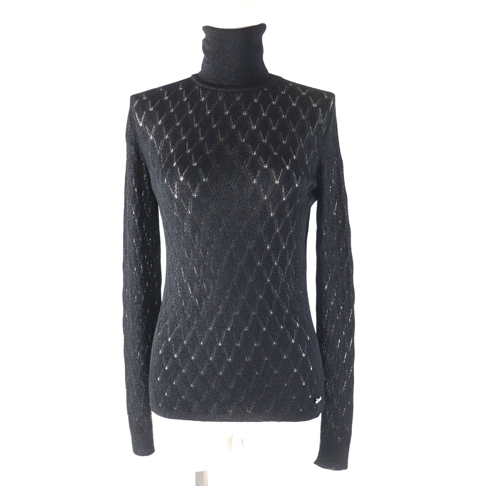 Chanel COCO Mark Viscose Polyamide Knit Turtleneck Classic Flap Tote