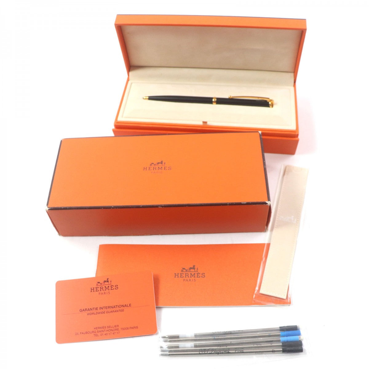 HERMES Ballpoint pen Main?Gold Plated black Allegro