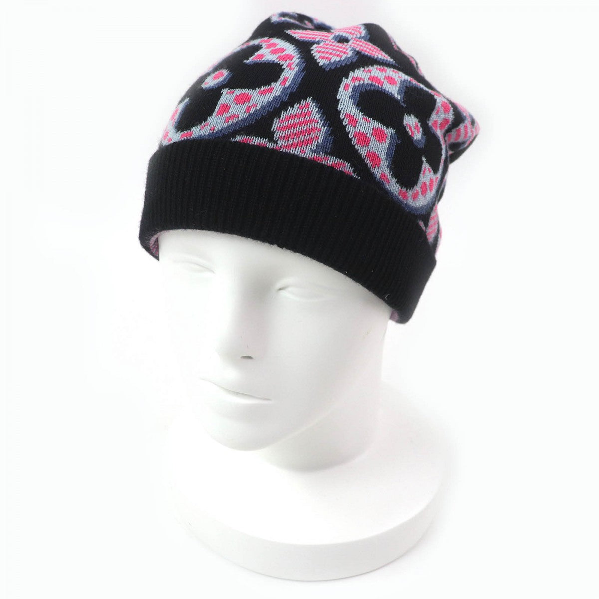 LOUIS VUITTON Knit cap M73898 Main: 100% wool Black Pink Blue Gray type Bone Giant mens