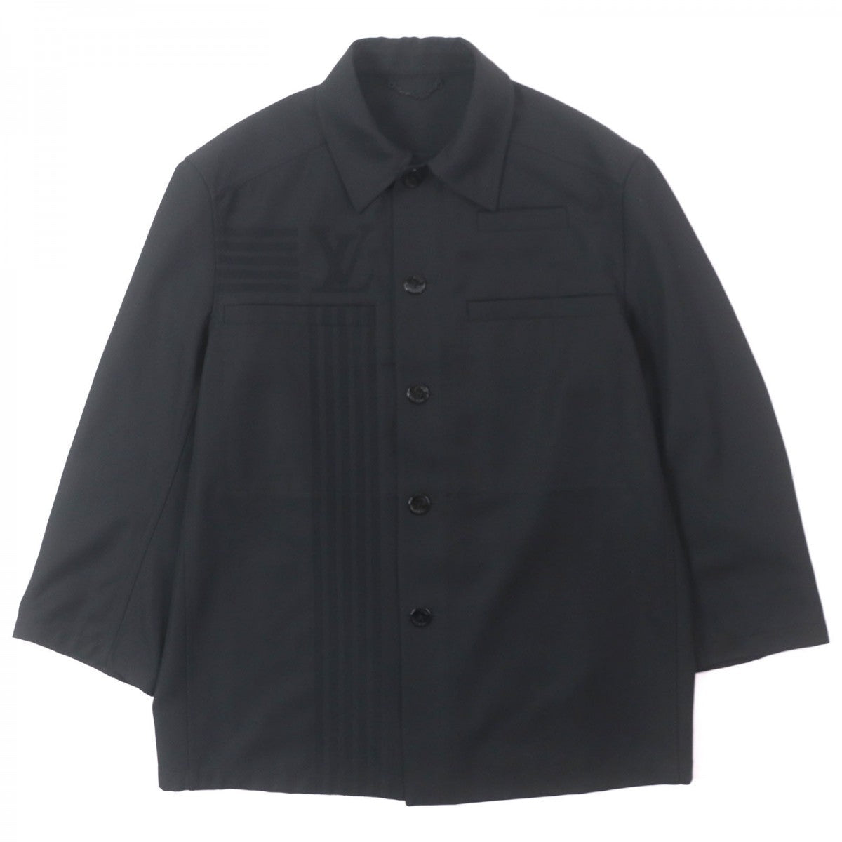 LOUIS VUITTON Jacket Outer: 55% polyester, Outer: 45% wool, Lining: 100% cupra black mens 48