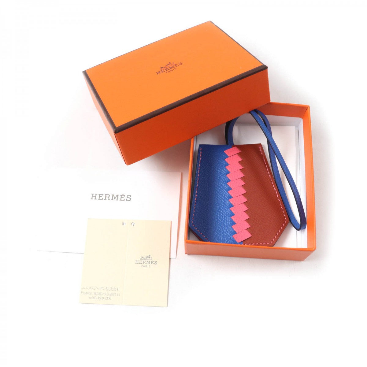 HERMES Bag charm Main?Epsom multicolor Clochette?Cle Grand Trace