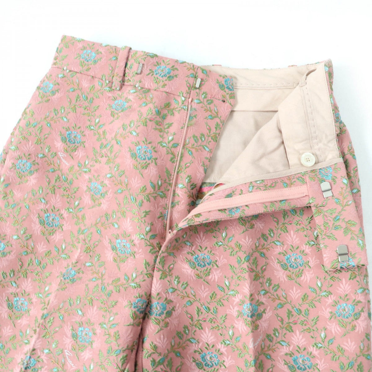 GUCCI Pants 621738 Main: 59% polyester, Main: 23% cotton, Main: 18% silk, Lining: 73% acetate, Lining: 27% silk pink Women 36