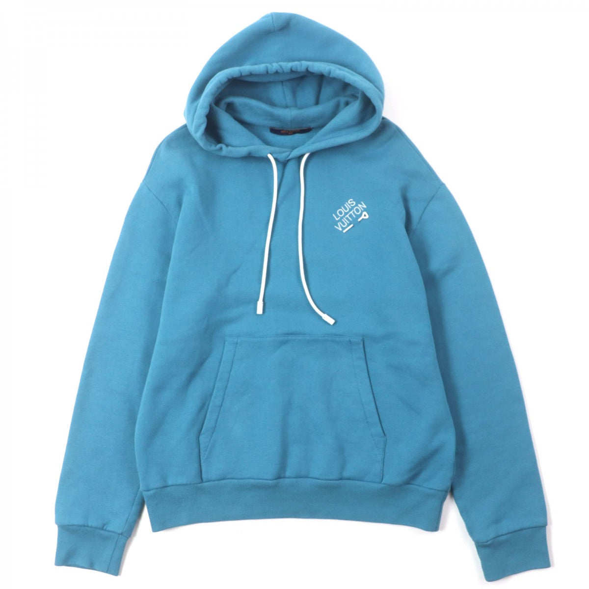 LOUIS VUITTON Hoodie Main: 100% cotton Blue type Signature hoodie with embroidery mens M
