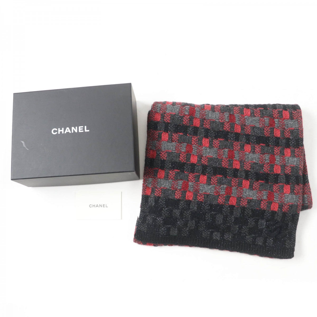 CHANEL Scarf 16B Main: 95% cashmere, Main: 5% rayon multicolor Women