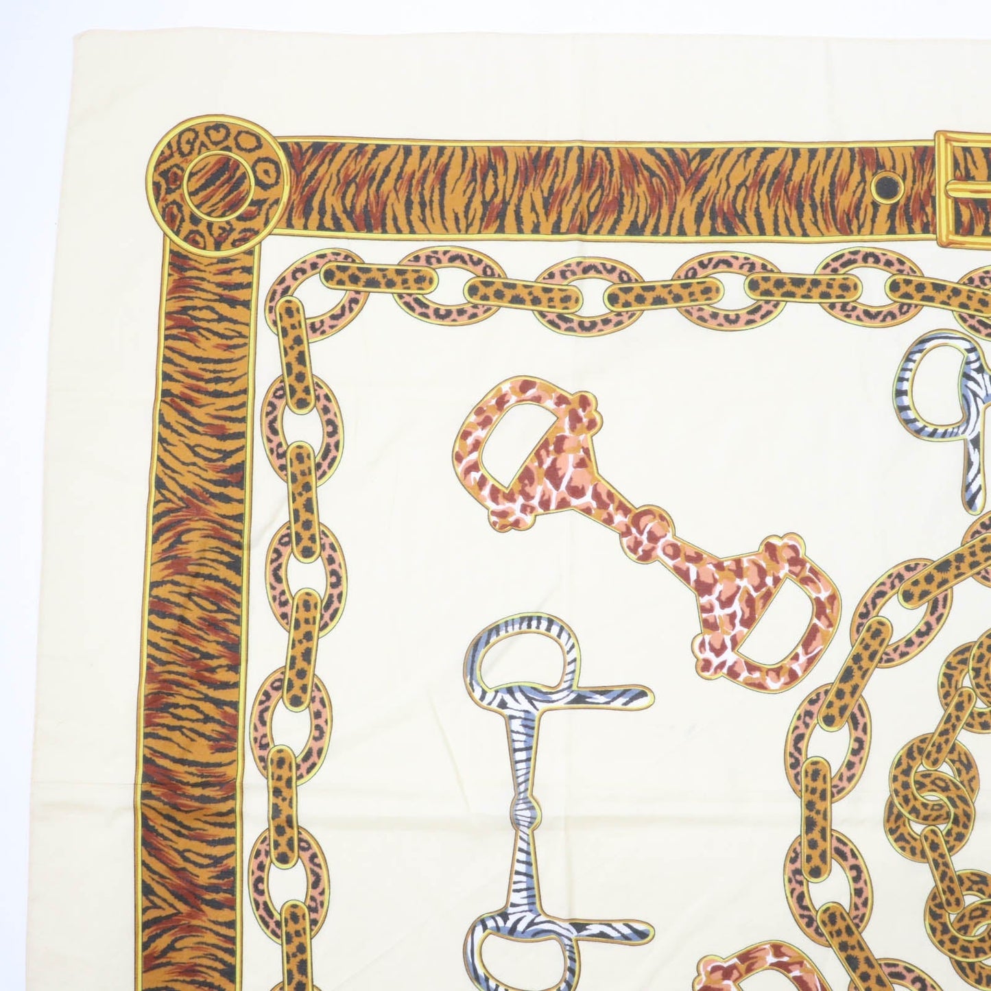 Gucci Stall Animal Pattern Horsebit Cotton Large Shawl
