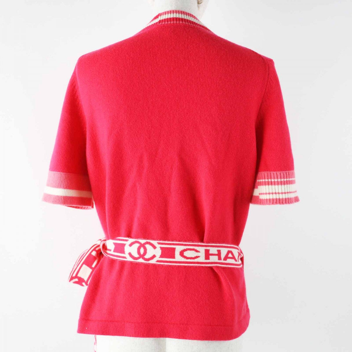 CHANEL cardigan P60724 Main: 100% cashmere Red white Women 38