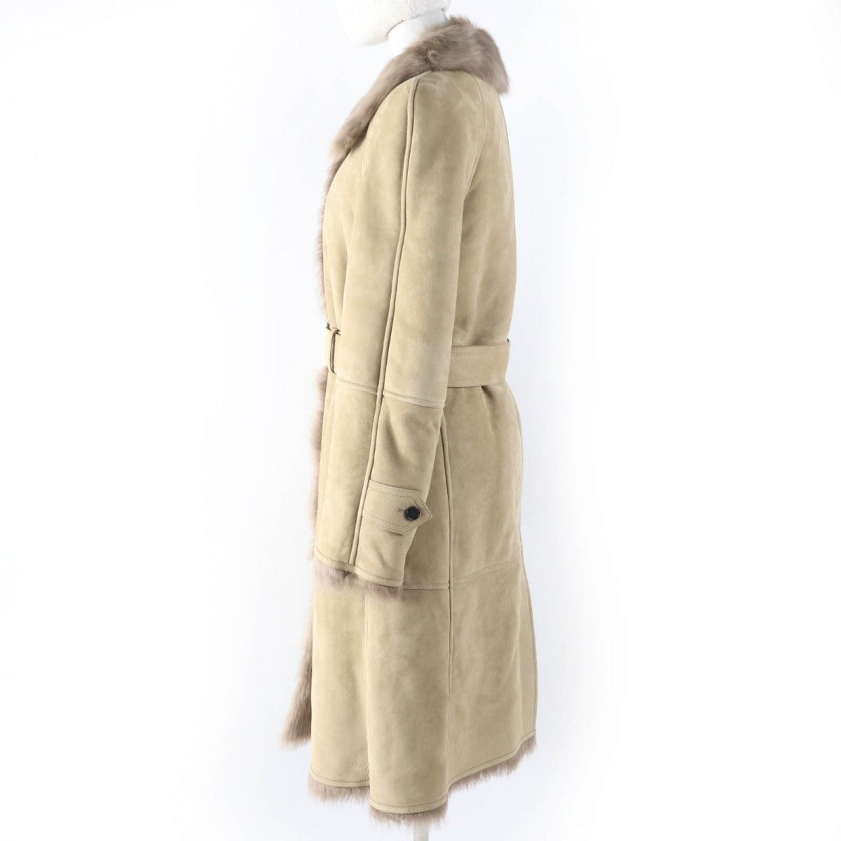 BURBERRY Mouton coat Main: 100% mouton, Part: 100% lamb leather beige Women 40