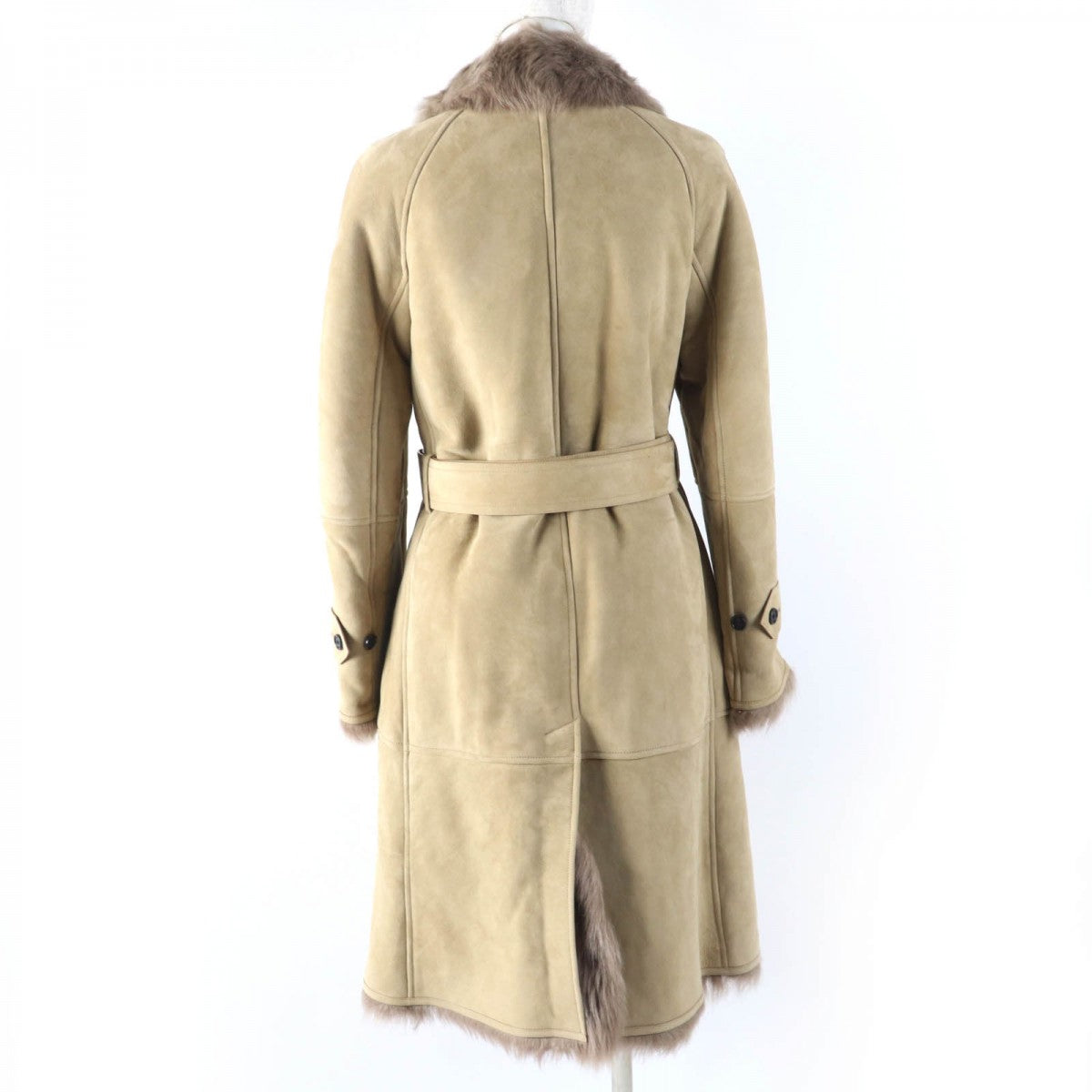 BURBERRY Mouton coat Main: 100% mouton, Part: 100% lamb leather beige Women 40