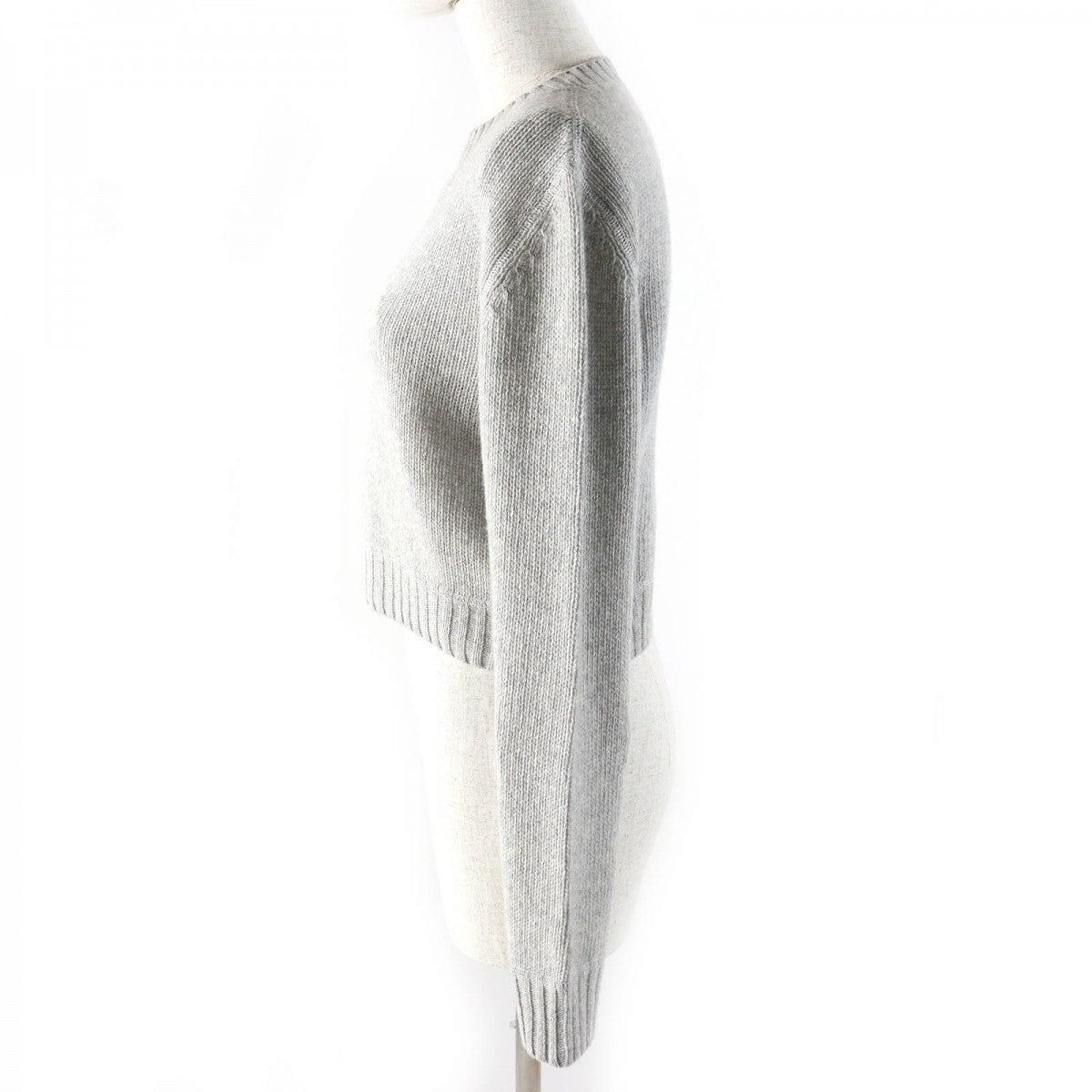 PRADA knit P24U1T Virgin wool Light gray white 38