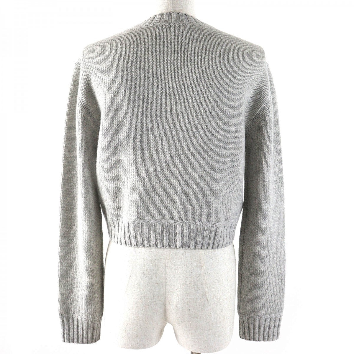 PRADA knit P24U1T Virgin wool Light gray white 38