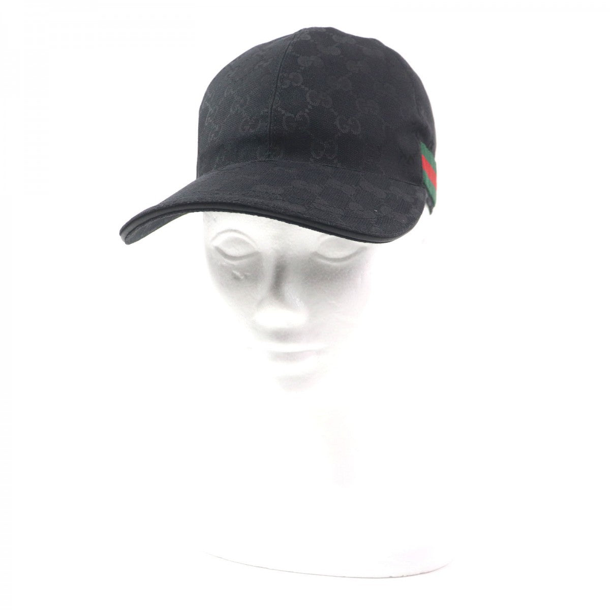 GUCCI cap 200035 Outer: 68% polyester, Outer: 16% cotton, Outer: 16% nylon, Part: 100% nylon, Lining: 100% cotton black Webline Sherryline mens M