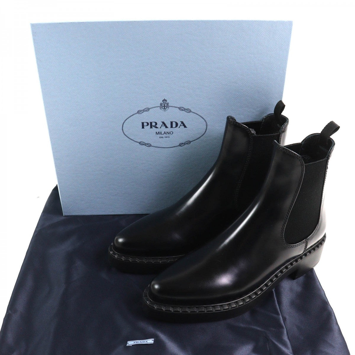 PRADA short boots Main: Brushed leather black chocolate Women 37.5