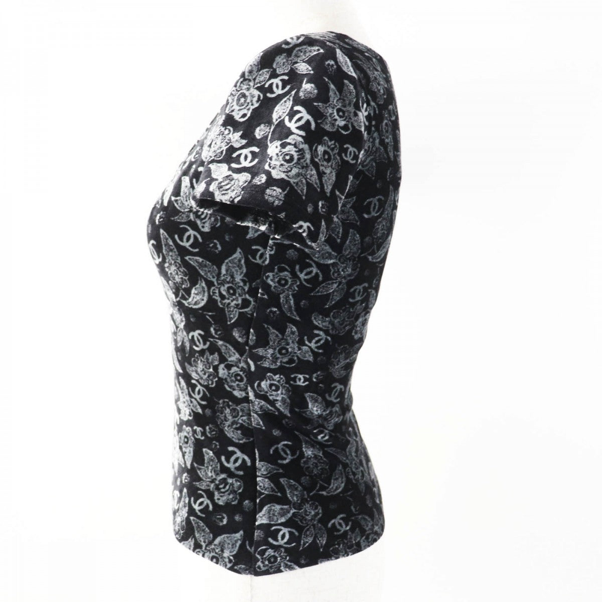 CHANEL Cut P78132 Main: 78% viscose, Main: 20% polyamide, Main: 2% elastane, Lining: 73% polyamide, Lining: 27% elastane Black Grey Women 34