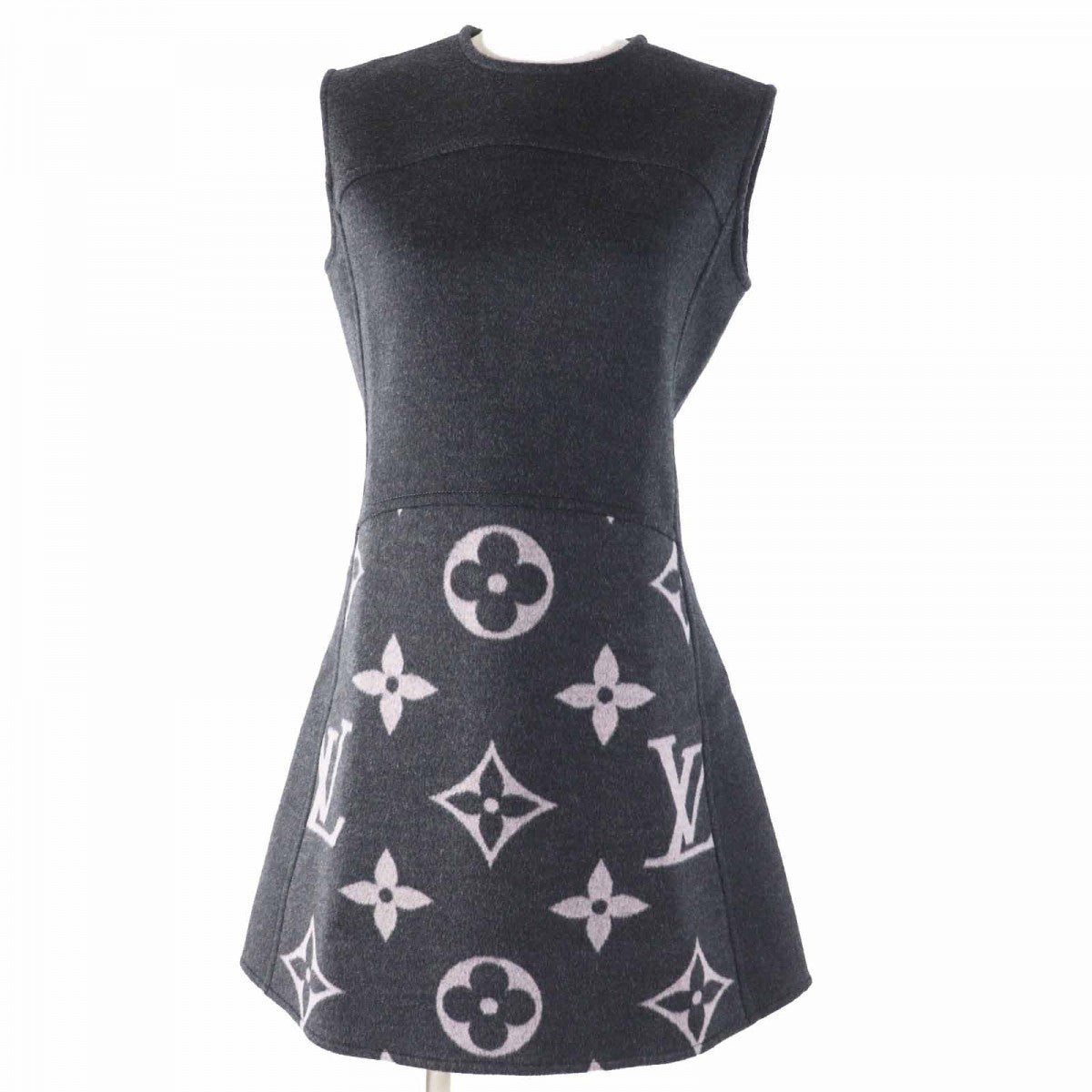 LOUIS VUITTON one piece Main: 99% wool, Main: 1% silk Dark Gray Light Pink Women 36