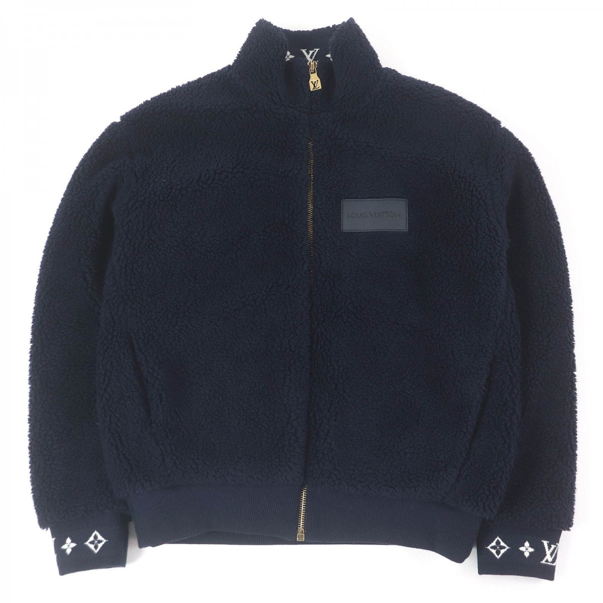 LOUIS VUITTON Blouson 1AGLXQ Outer material: 53% polyester, Outer material: 47% acrylic, Lining: 55% nylon, Lining: 45% cupra, Part: cowhide Navy mens L