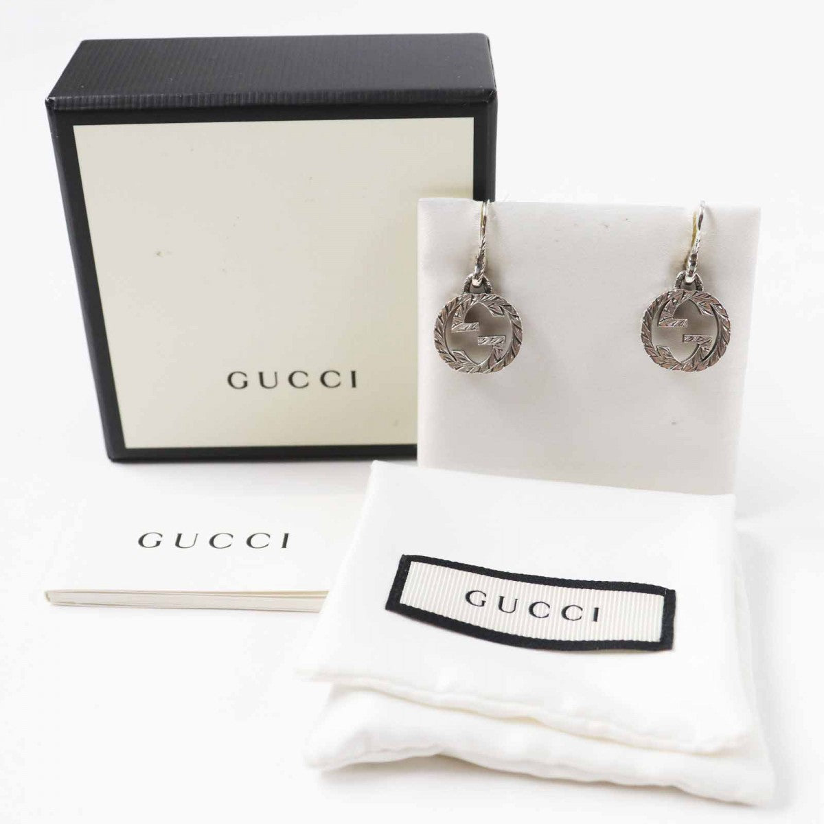 GUCCI Pierce Main�FSV925 Silver Interlocking G Arabesque Women
