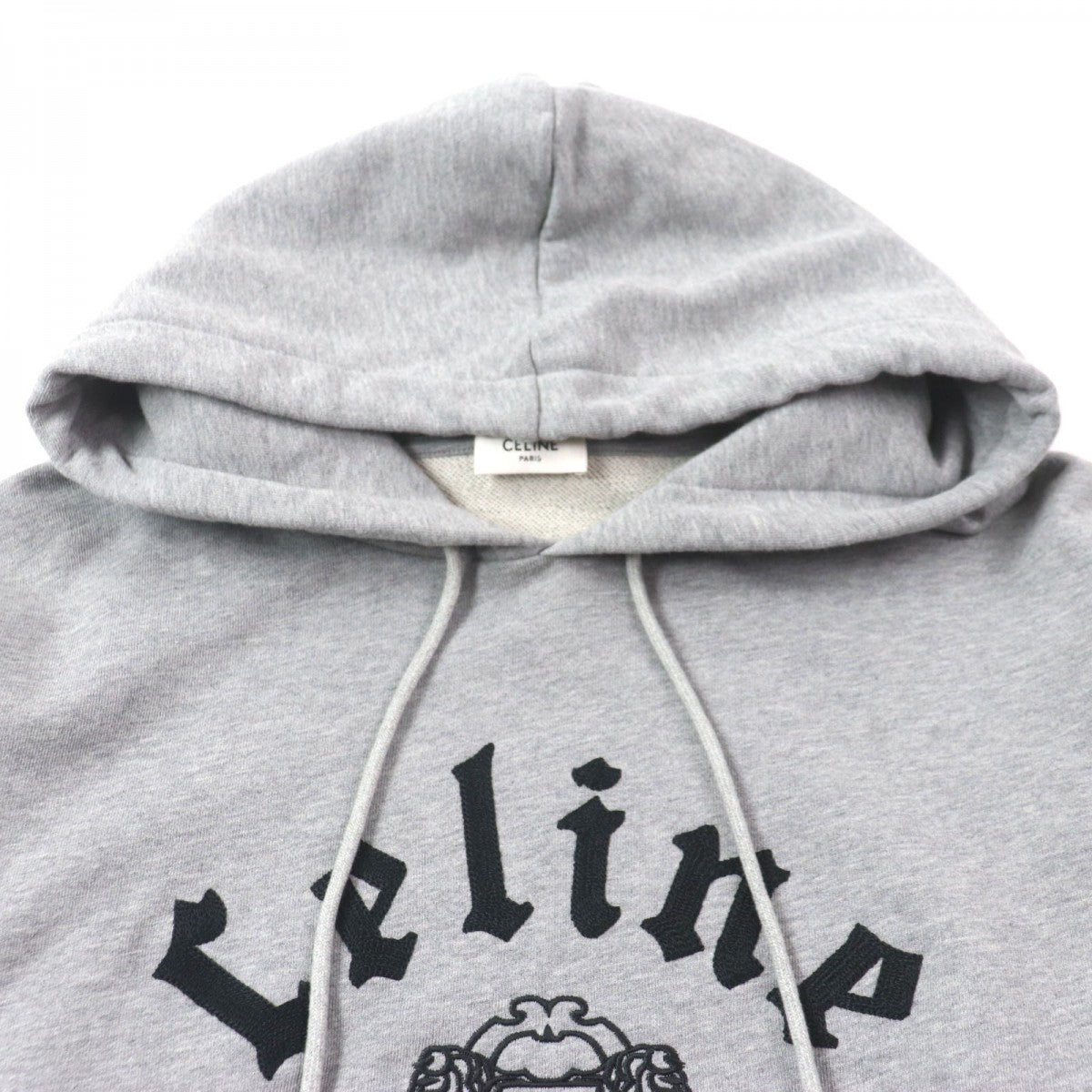 CELINE Hoodie RY08M670Q Main: 100% cotton, part: 96% cotton, part: 4% polyurethane gray mens L