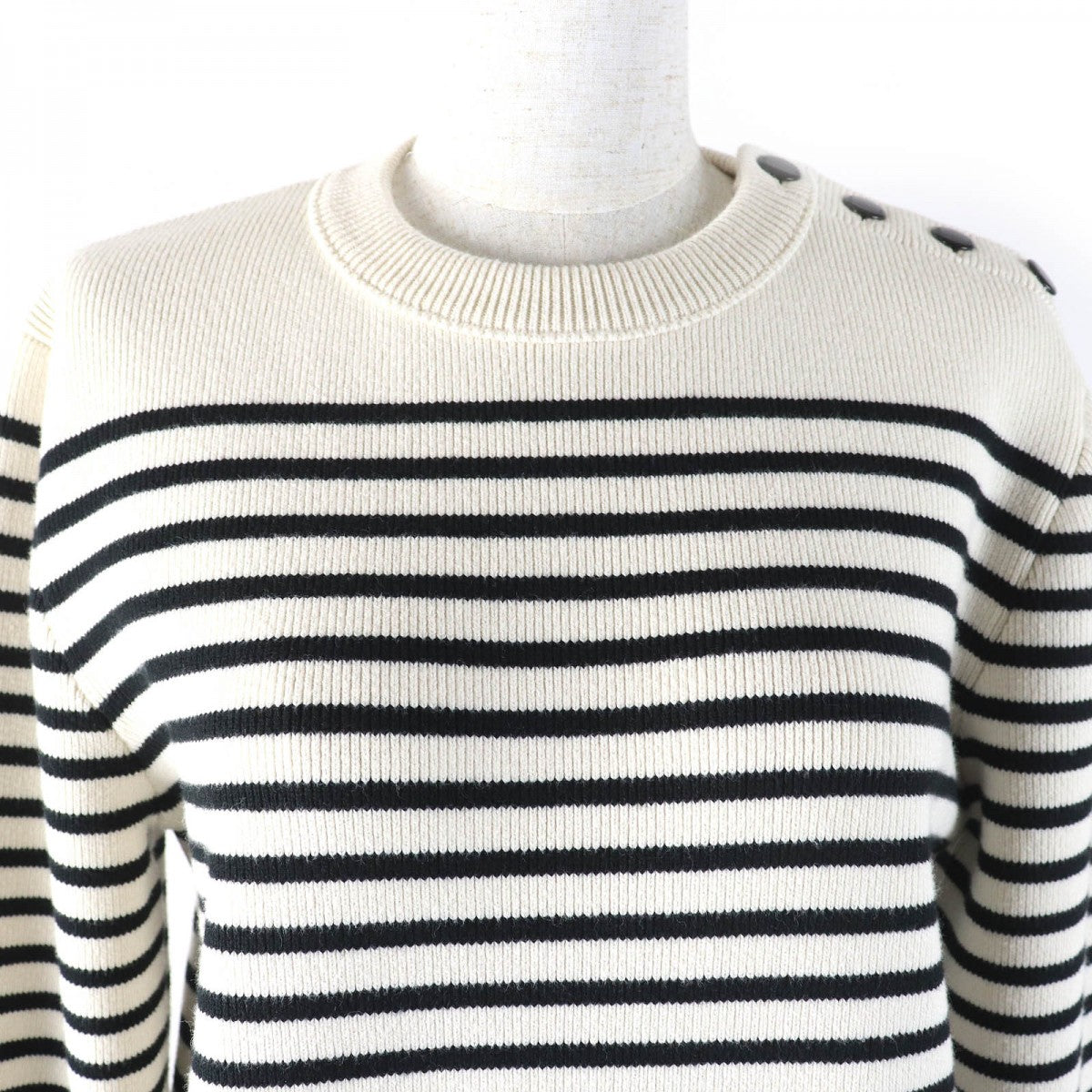 CELINE knit 3ZA4145I Outer material: 93% cotton, Outer material: 6% nylon, Outer material: 1% polyurethane Ivory black Women S