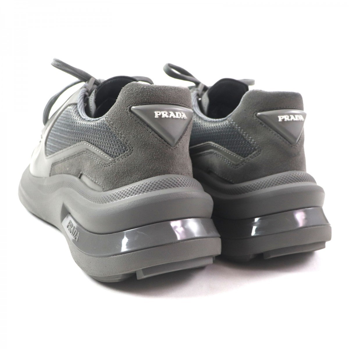 PRADA sneakers 2EG424 Main: Leather, Main: Suede leather, Main: Mesh gray SYSTEM mens 6