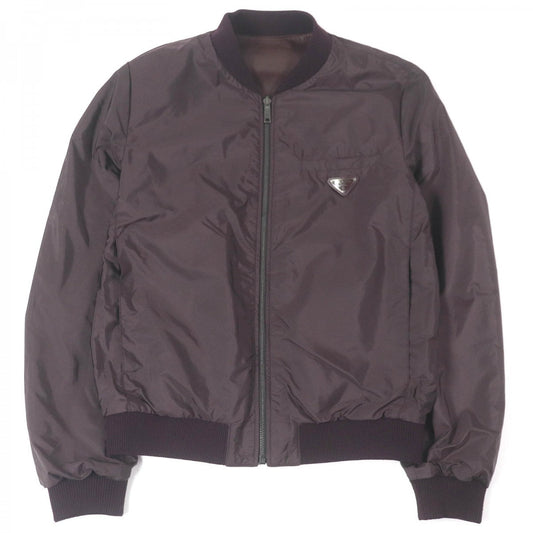 PRADA leather jacket Outer: 100% sheepskin, Lining: 100% nylon, Part: 100% virgin wool Burgundy mens 44