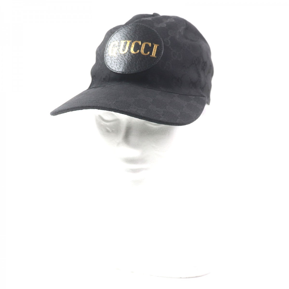 GUCCI cap 576253 Main: 68% polyester, Main: 16% cotton, Main: 16% nylon, Leather part: cowhide, Lining: 100% cotton black GG canvas mens XL