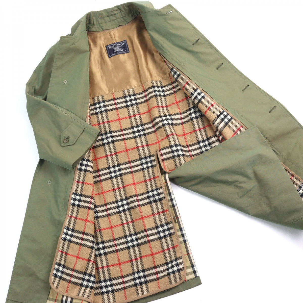 BURBERRY Stainless collar coat BAB56-900-45 Outer: 100% cotton, Lining: cotton, Sleeve lining: rayon, Liner: 100% wool, Liner: rayon iridescent mens S