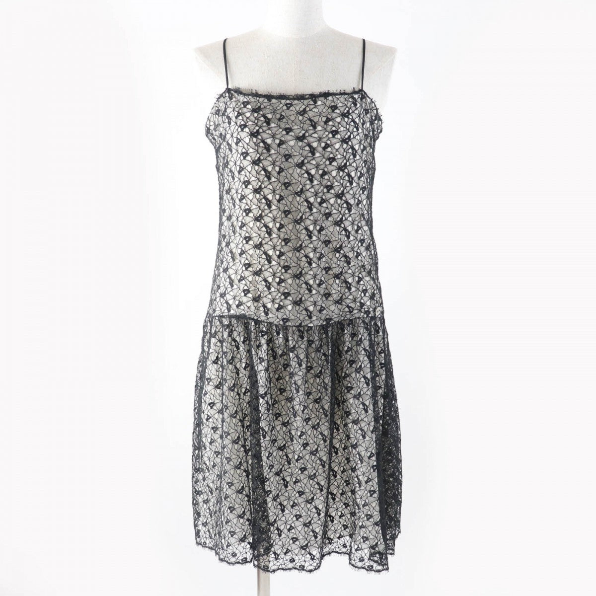 CHANEL one piece P56062 Outer: 72% cotton, Outer: 28% nylon, Lining: 100% silk black Women 36