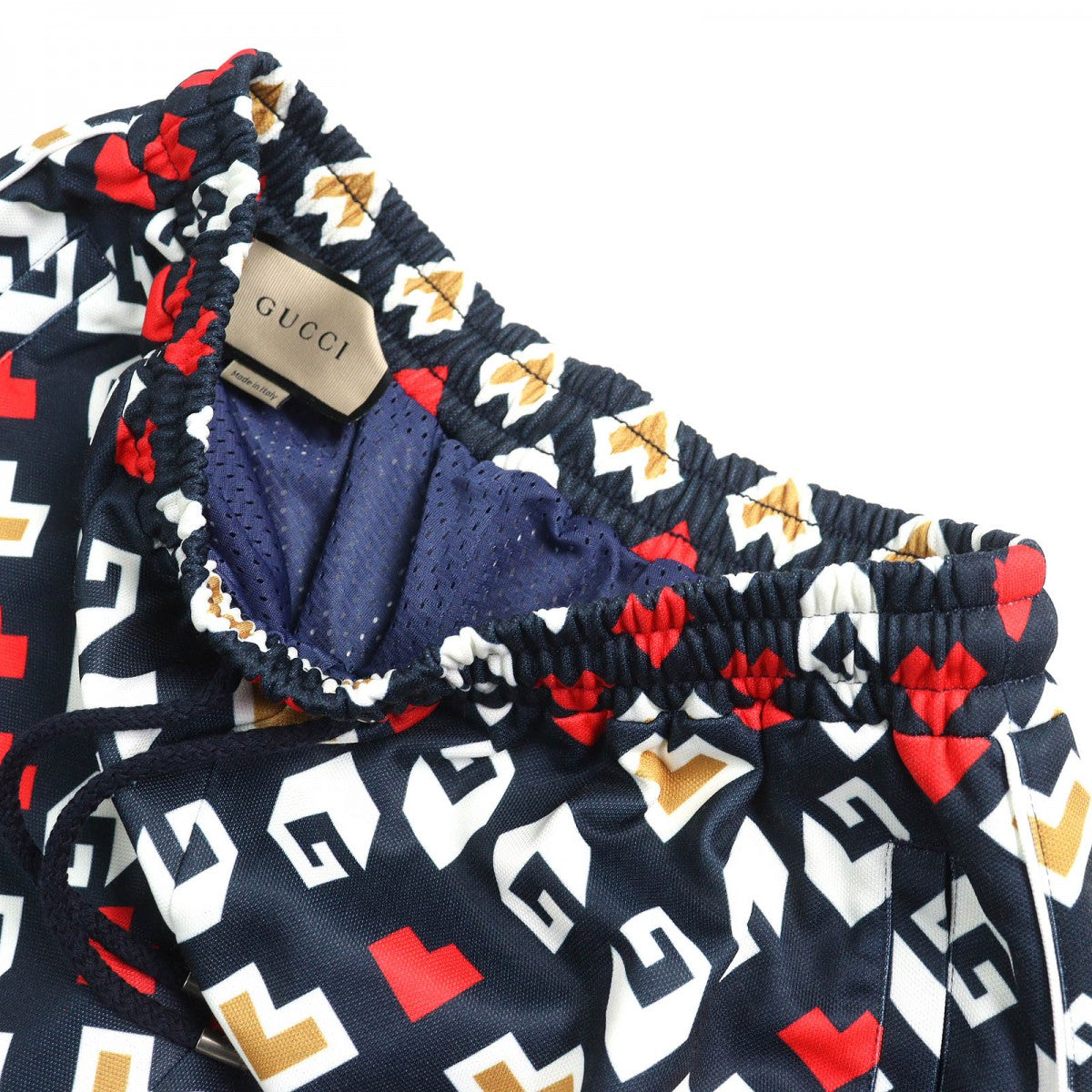 GUCCI Shorts 752639 Main: 55% polyester, Main: 45% cotton, Part: 100% polyester, Lining: 100% polyester, Lining: 100% cotton Navy white red mens XS