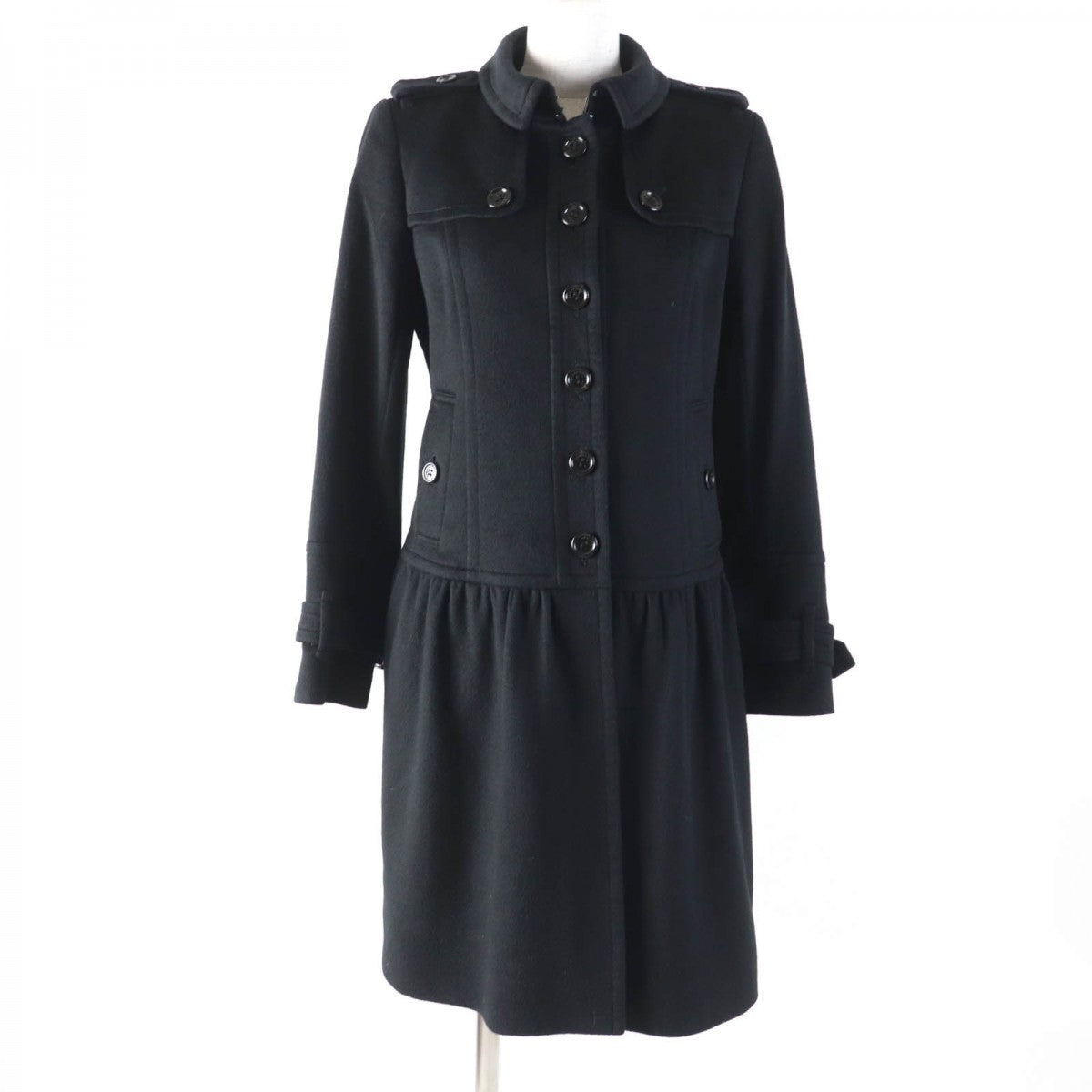 BURBERRY LONDON coat Main: 100% cashmere, Lining: Cupra, Part: Cowhide, Part: Cowhide, Part: Synthetic leather black Women 38