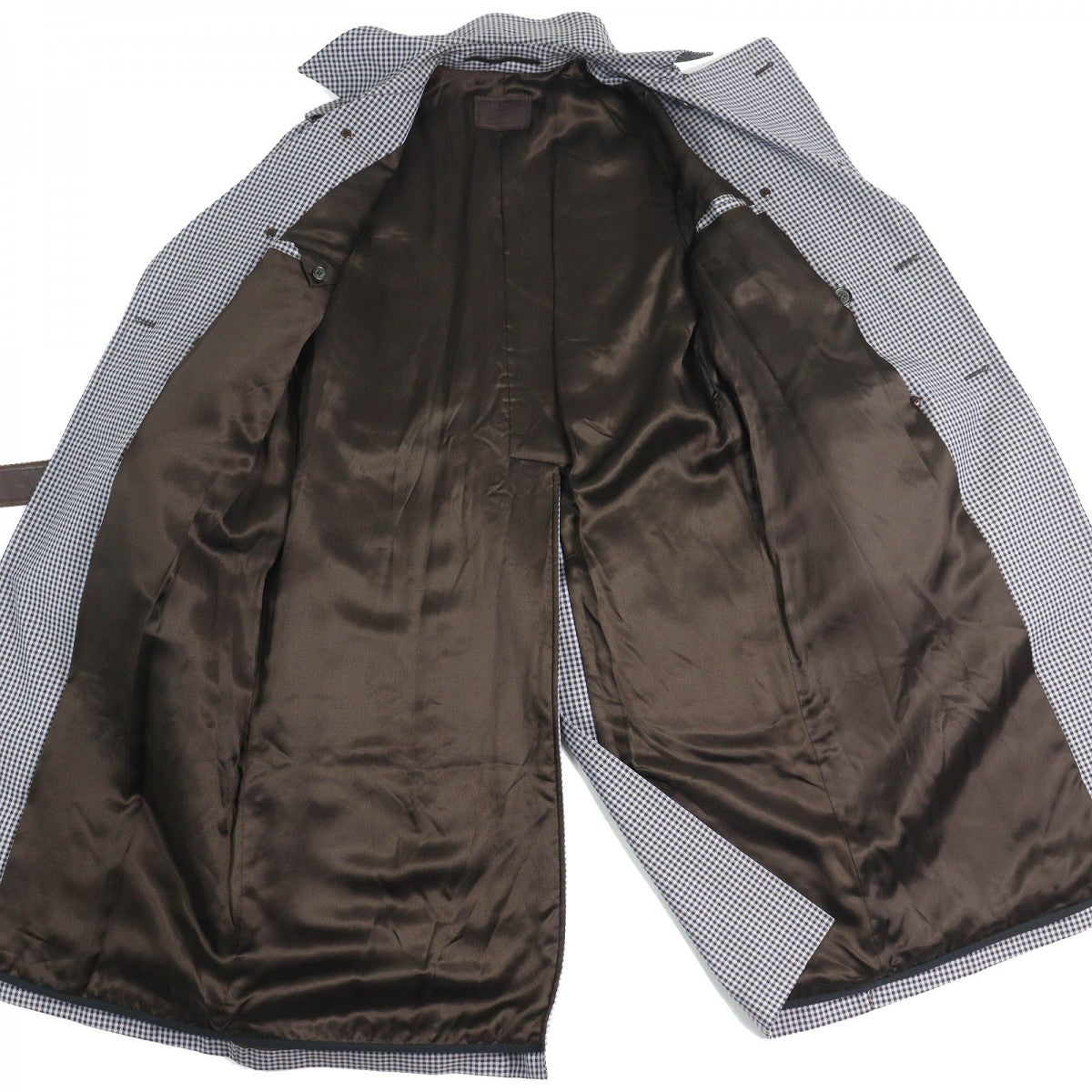 PRADA trench coat Outer: 58% polyester, Outer: 42% wool, Filling: 1000% polyester Blue gray brown mens M