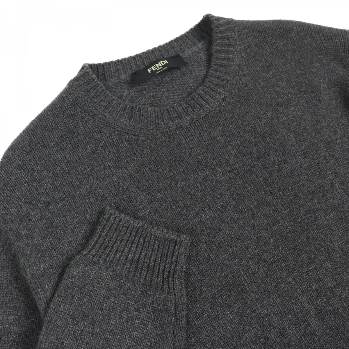 FENDI knit FZZ469 Main: 100% cashmere, Part: 100% nylon Charcoal gray pink mens 52