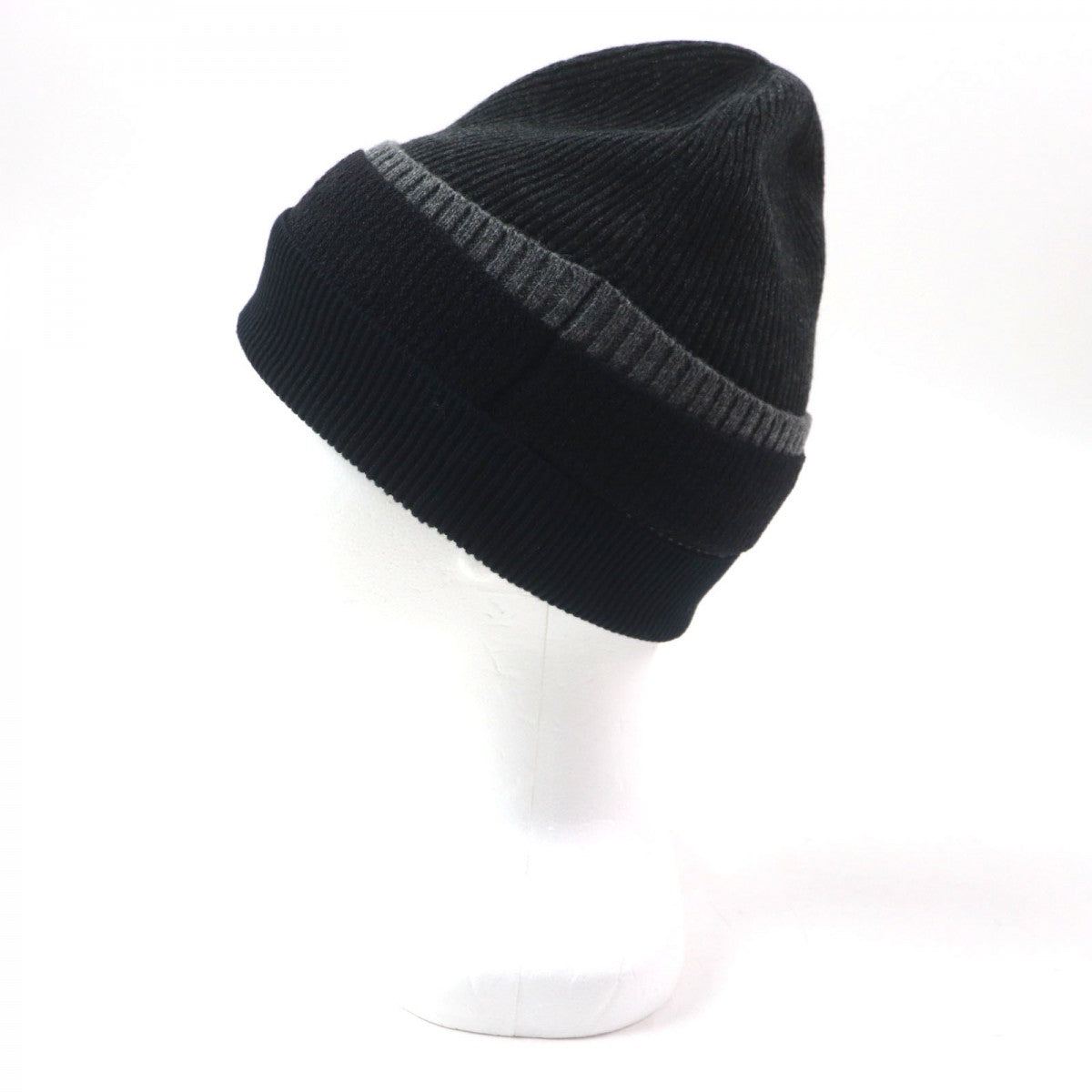 LOUIS VUITTON Knit cap Main: 78% cashmere, Main: 12% wool, Main: 10% cotton Gray Black Navy mens M