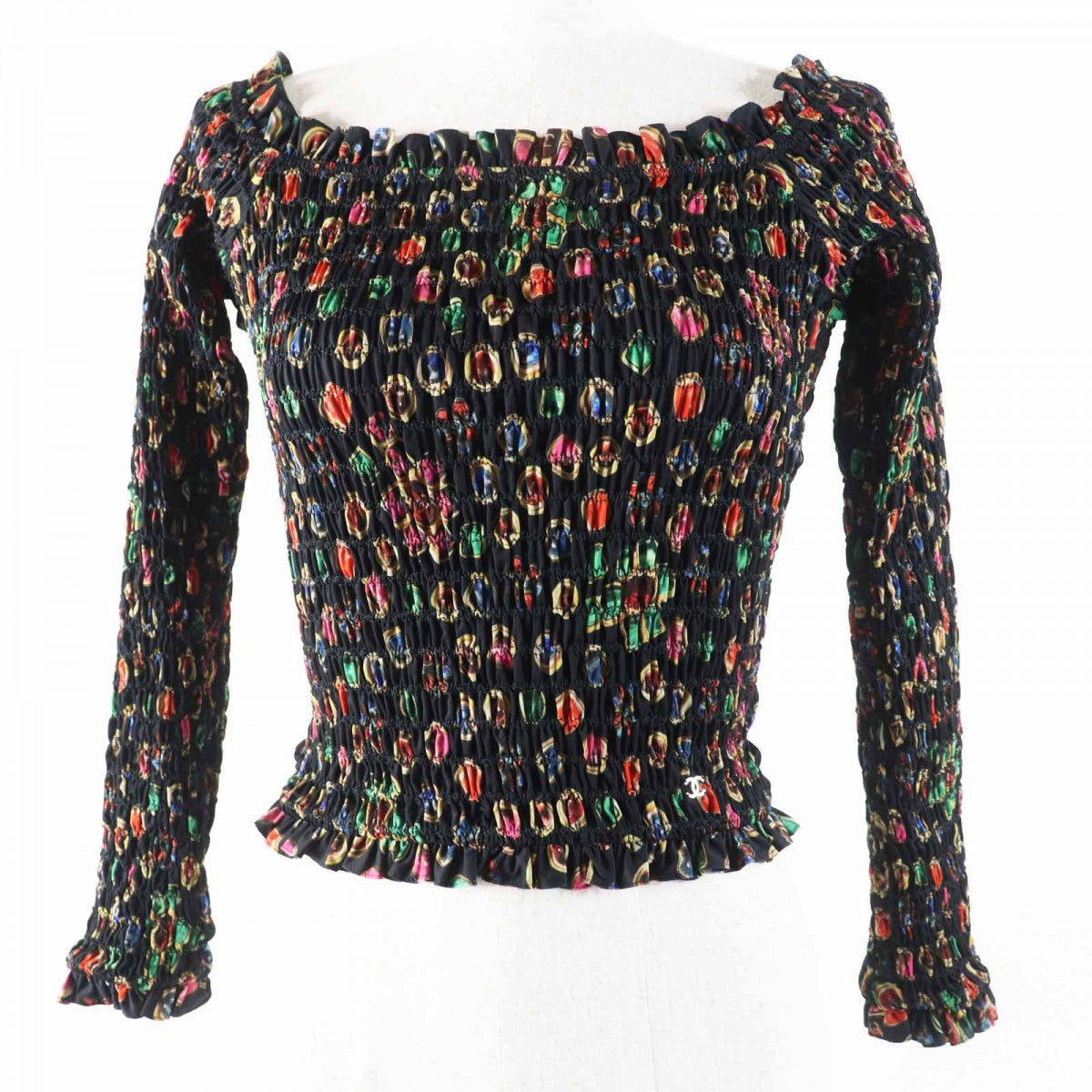 CHANEL blo  P70157 Main: 60% polyester, Main: 40% elastane, Lining: 73% polyamide, Lining: 27% elastane black multi Women 34