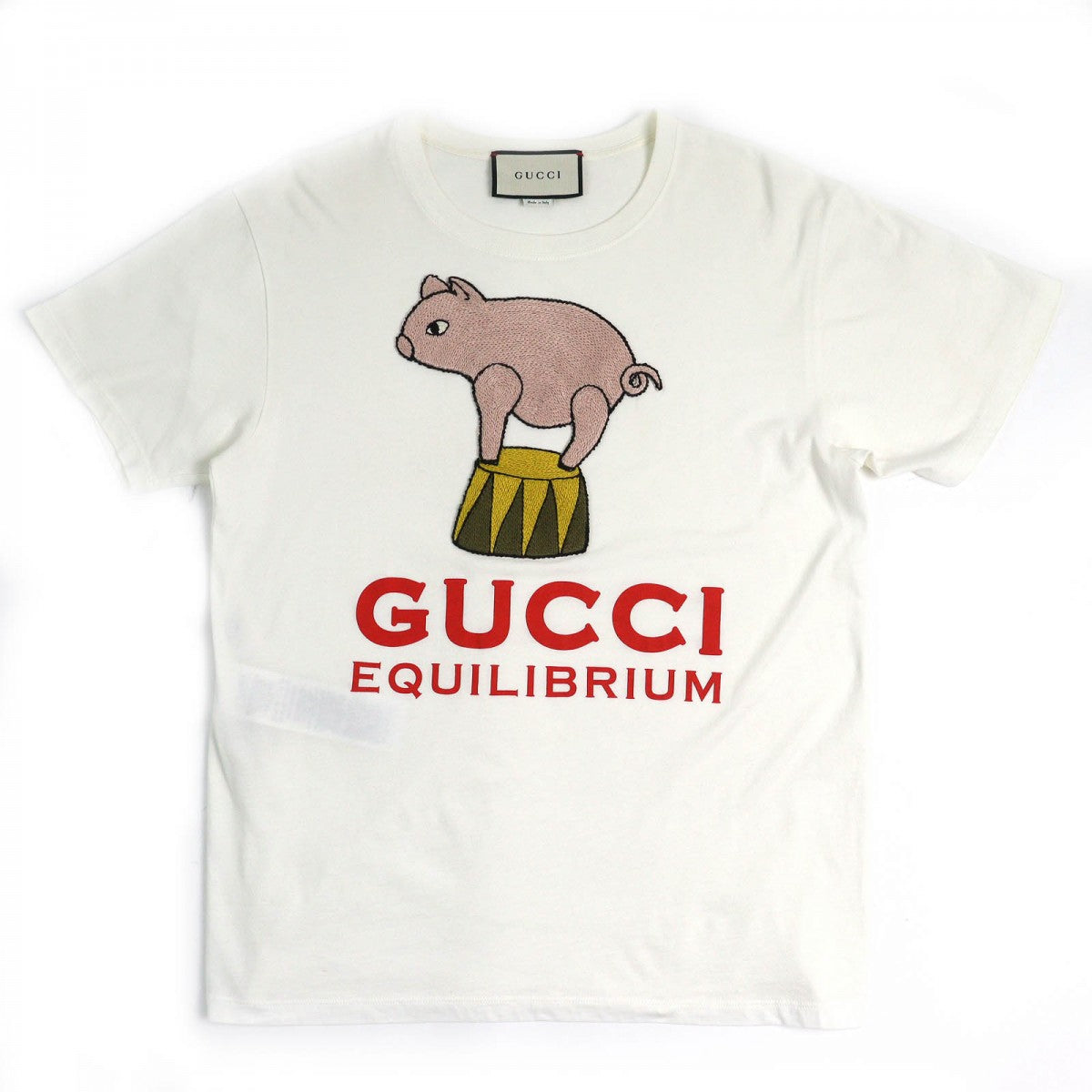 GUCCI Short sleeve T-shirt 615044 Main: 100% cotton, Part: 100% acrylic Off-white multicolor mens XXS