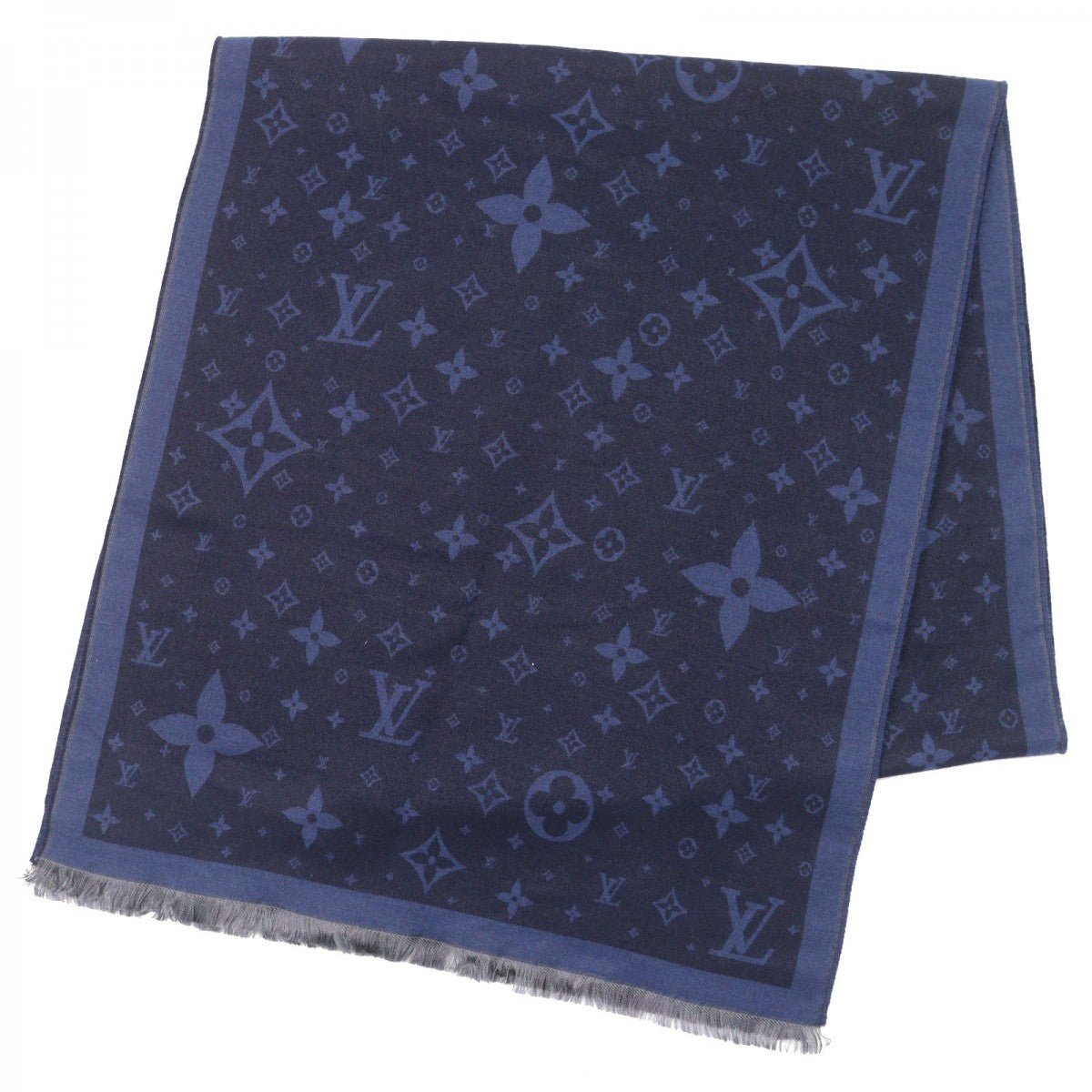 LOUIS VUITTON Stall R98933 Main: 50% silk, Main: 50% wool Navy blue mens