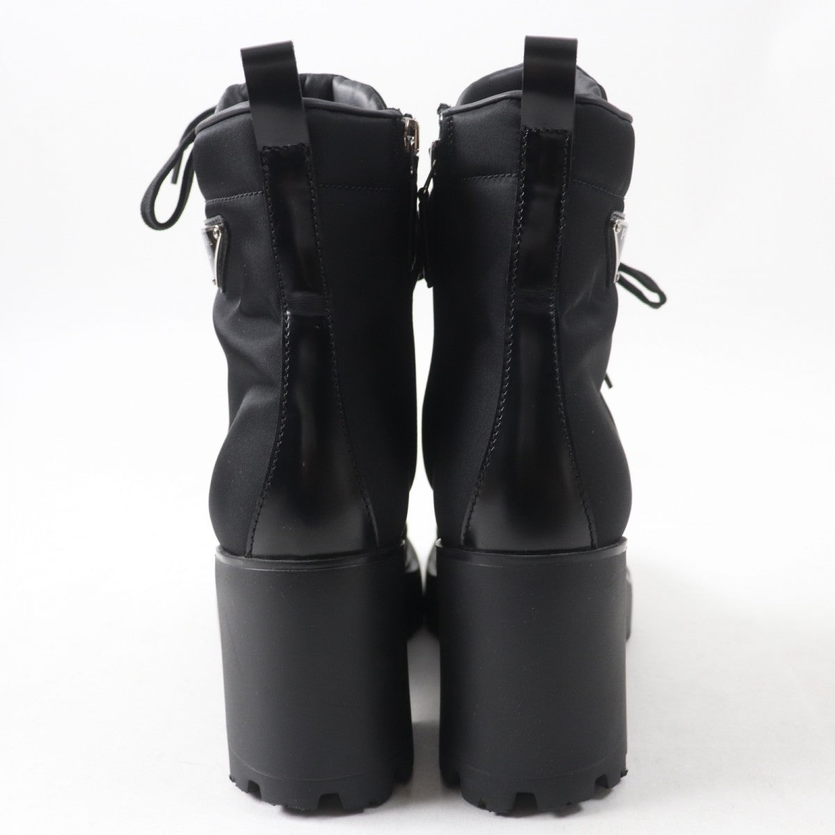 PRADA short boots 1T239N Main: Nylon, Part: Leather black Women 37.5
