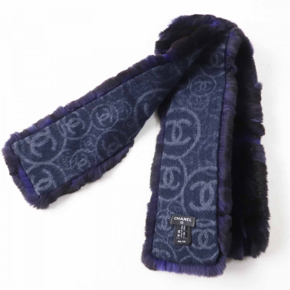 CHANEL Scarf 17B Main: 100% Orirug, Lining: 100% Cashmere Purple type Women