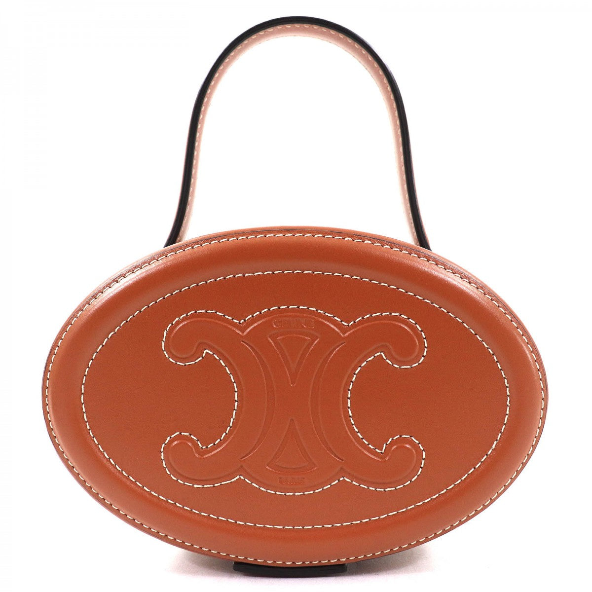 CELINE Handbag 198613 Main: Leather Tan (Brown) Oval Menodiaire Cuir Triomphe Women