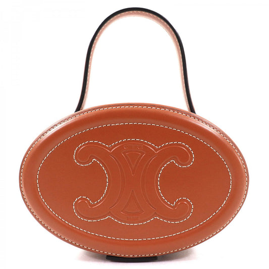 CELINE Handbag 198613 Main: Leather Tan (Brown) Oval Menodiaire Cuir Triomphe Women