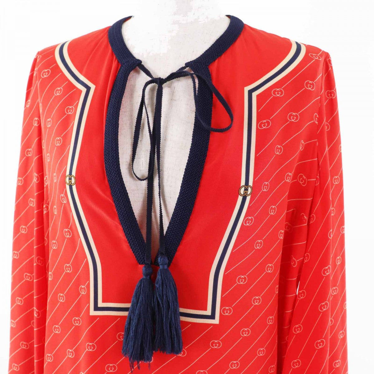 GUCCI one piece 661958 Main: 100% silk, part: 62% polyester, part: 38% cotton, part: 100% polyester Red Women 36