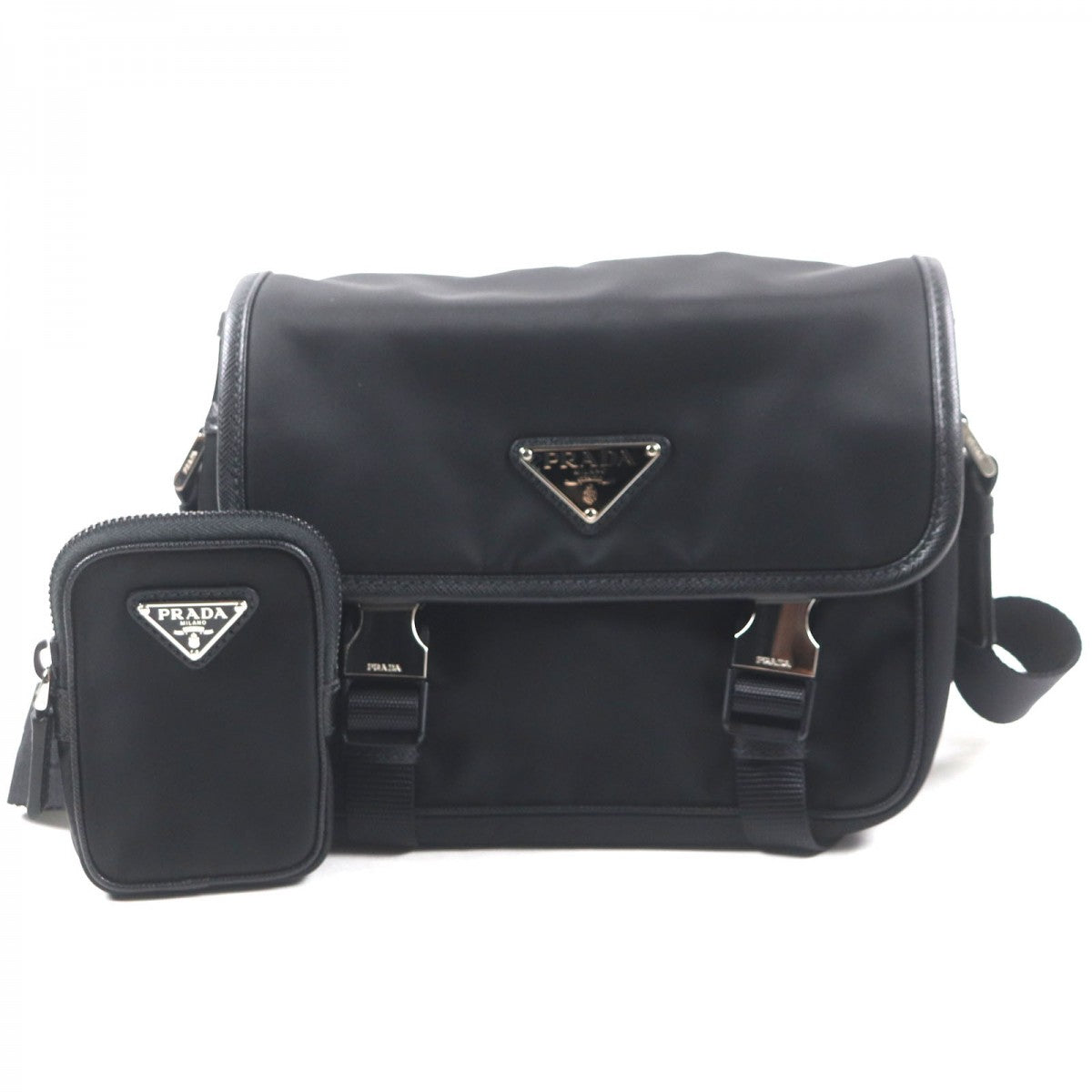 PRADA Shoulder Bag 2VD034 Main: Tessuto, Part: Saffiano leather black mens