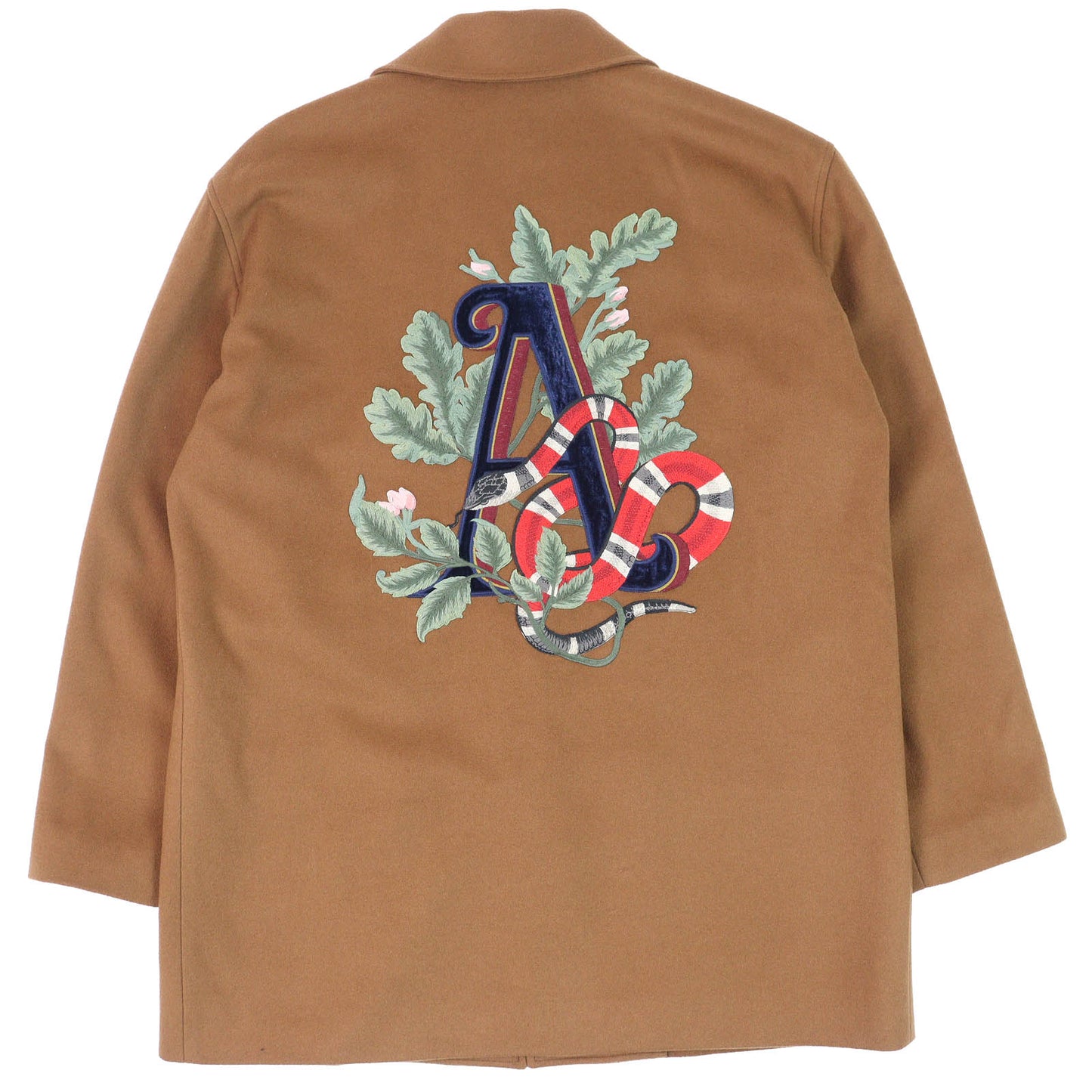 Gucci Snake embroidered cashmere coat